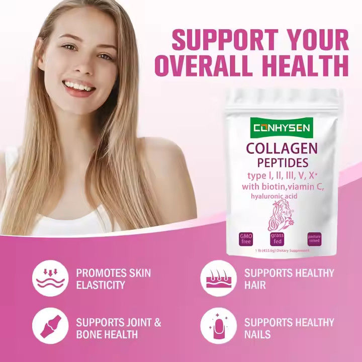 Les suppléments de collagène peptidiques en poudre pour la peau et les cheveux
