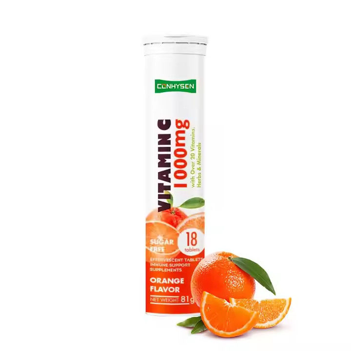 OEM ODM Comprimés effervescents de vitamine C 1000 mg Plus de 20 vitamines Herbes Minéraux Soutien immunitaire