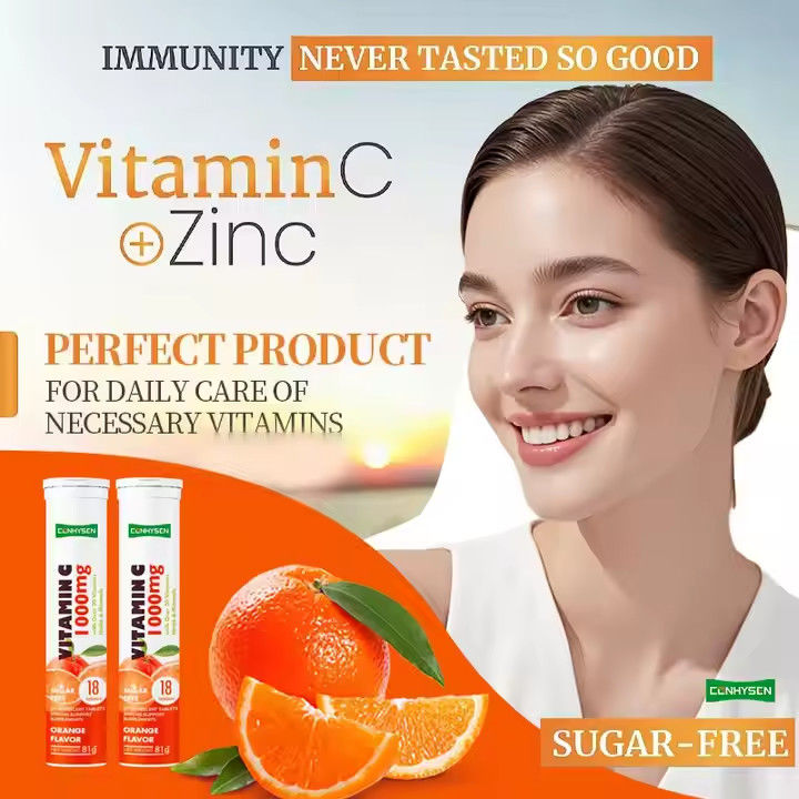 OEM ODM Comprimés effervescents de vitamine C 1000 mg Plus de 20 vitamines Herbes Minéraux Soutien immunitaire