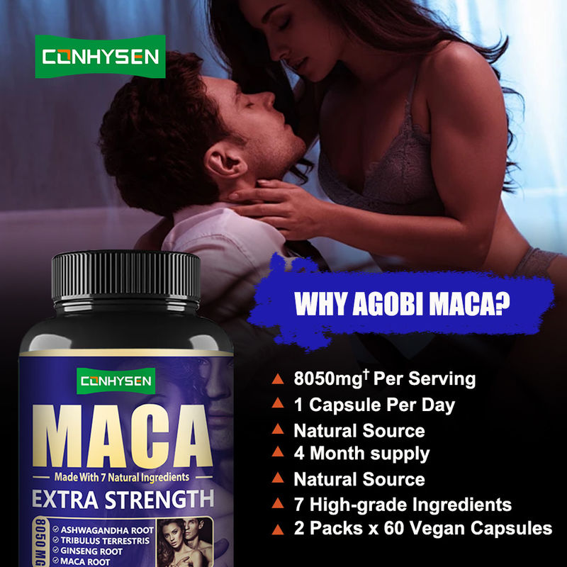 Les capsules d'amélioration masculine de la maca soutiennent l'énergie des hommes Les pilules de puissance Tongkat Ali Capsules