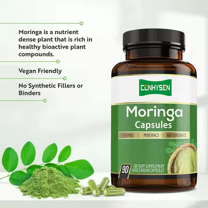 Capsules de Moringa Organique Pure pour le système immunitaire et le renforcement de l' énergie