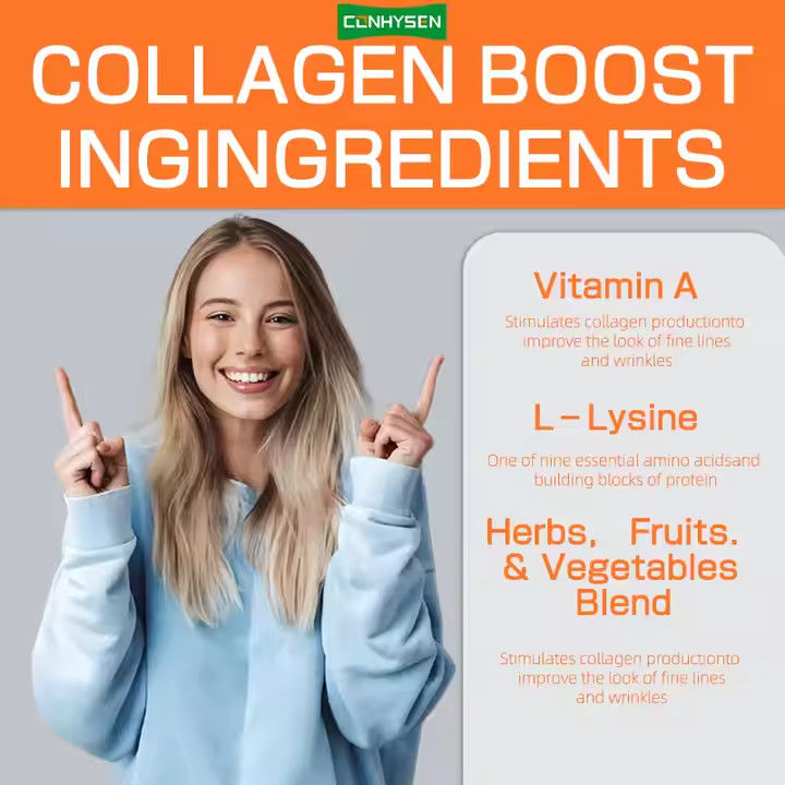 Suppléments de collagène à base de plantes Capsules pour une peau lisse, pour la croissance des cheveux, pour les ongles