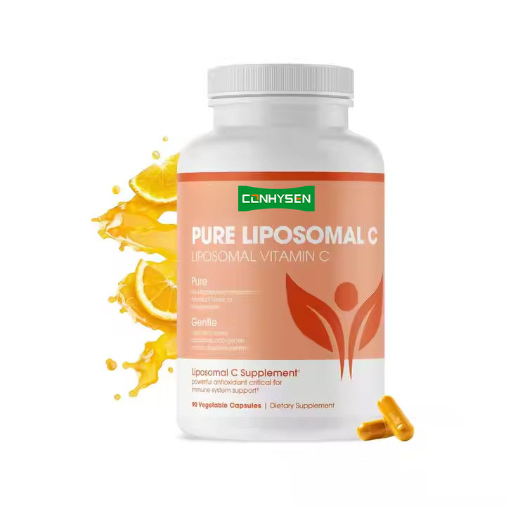 Les capsules de vitamine C liposomique pure soutiennent la santé de la peau et des ongles des cheveux