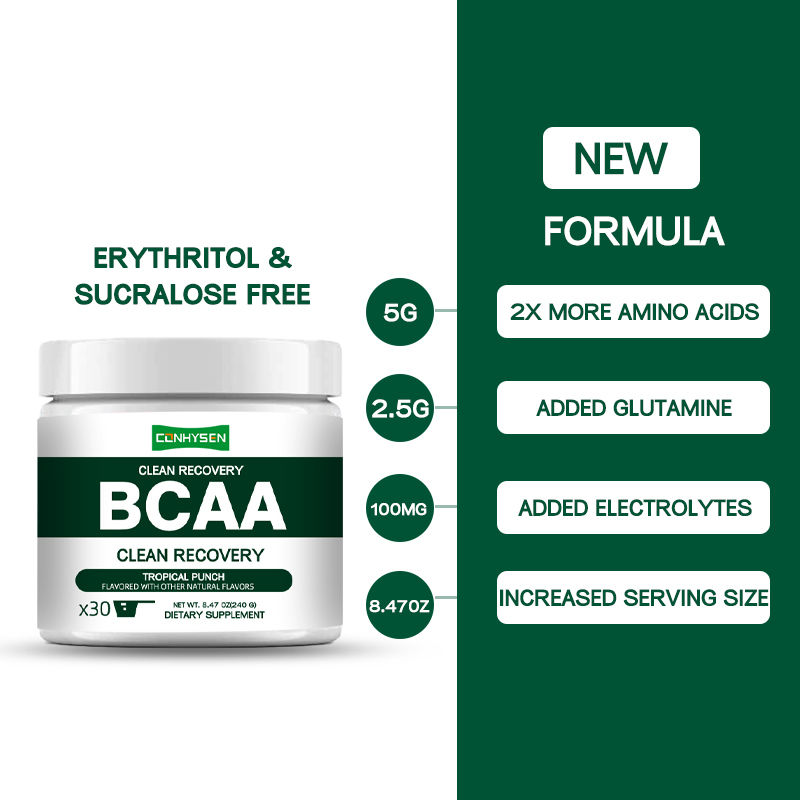 Étiquettes privées Récupération propre Poudre de BCAA 9 acides aminés essentiels Réduit la douleur et le stress