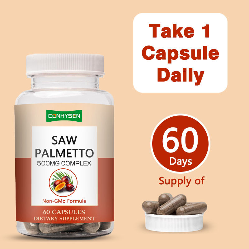 Non OGM Saw Palmetto Capsules 500 mg Appui complexe équilibre hormonal Santé des cheveux