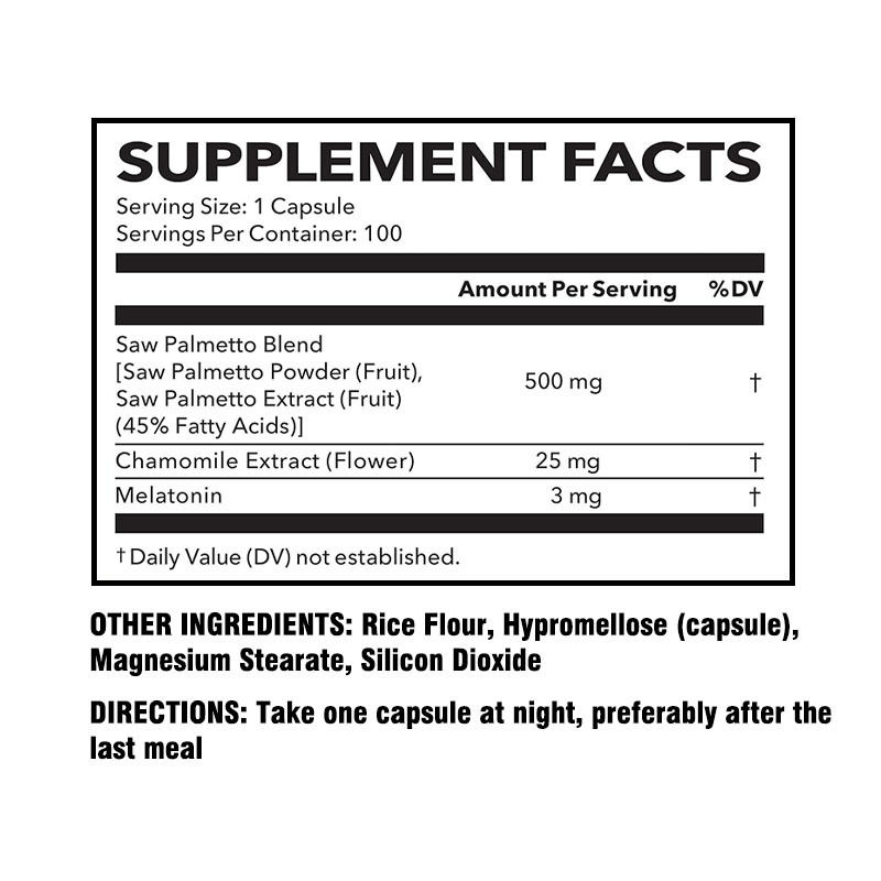 Formule PM pour le soutien traditionnel de la prostate avec Saw Palmetto et mélatonine