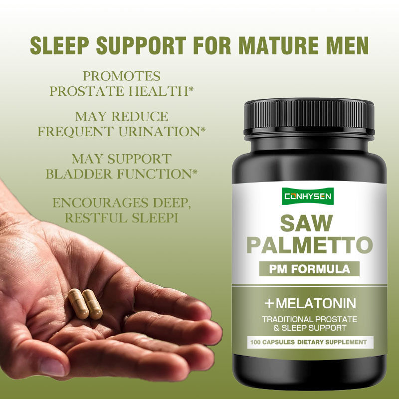 Gélules de Saw Palmetto Personnalisées Premium Soutiennent la Fonction Vésicale Capsules d'Extrait de Saw Palmetto Naturel