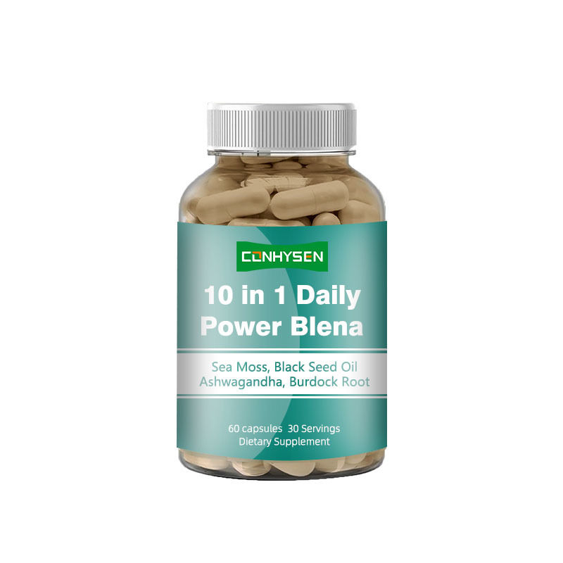 Capsules de mousse de mer avec mélange 10 en 1 pour les antioxydants