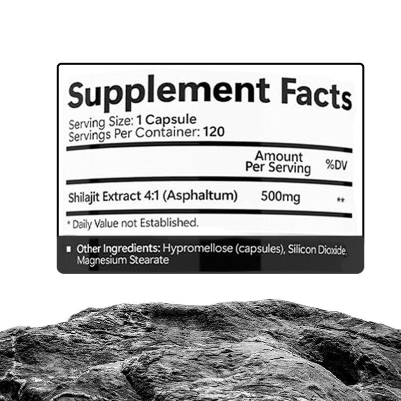 Supplement Manufacturer Shilajit Capsules 2000mg Strength For Aging Support And General Health