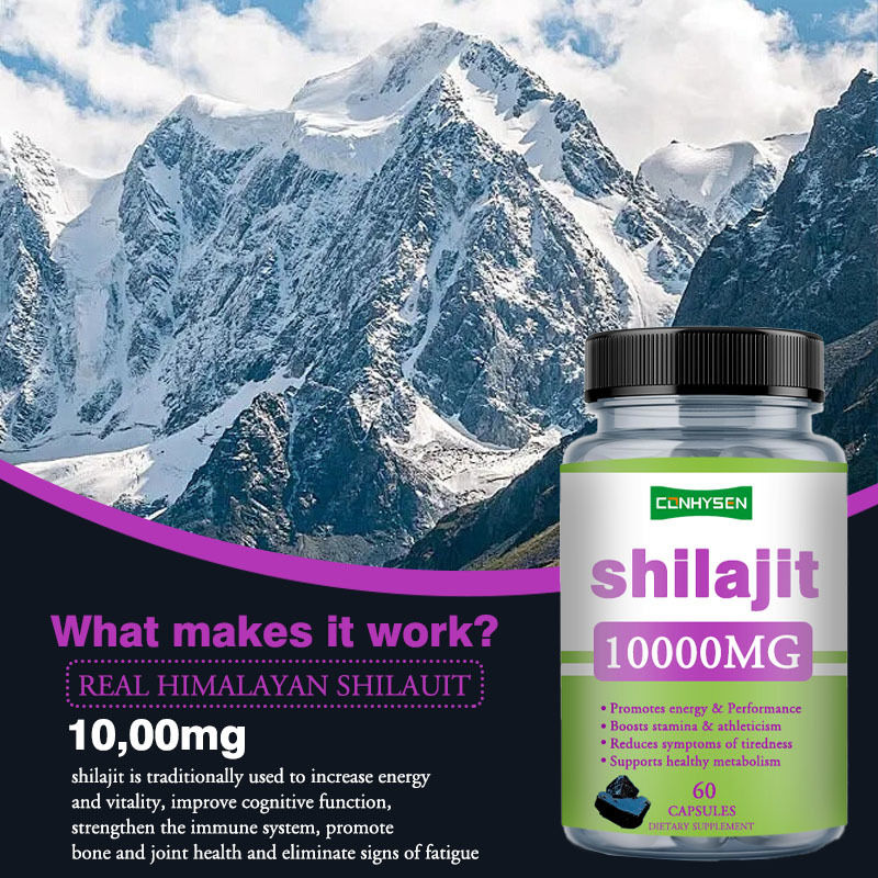 1000 mg de capsules de Shilajit pur Capsules de soins de santé favorisent l' énergie et la performance