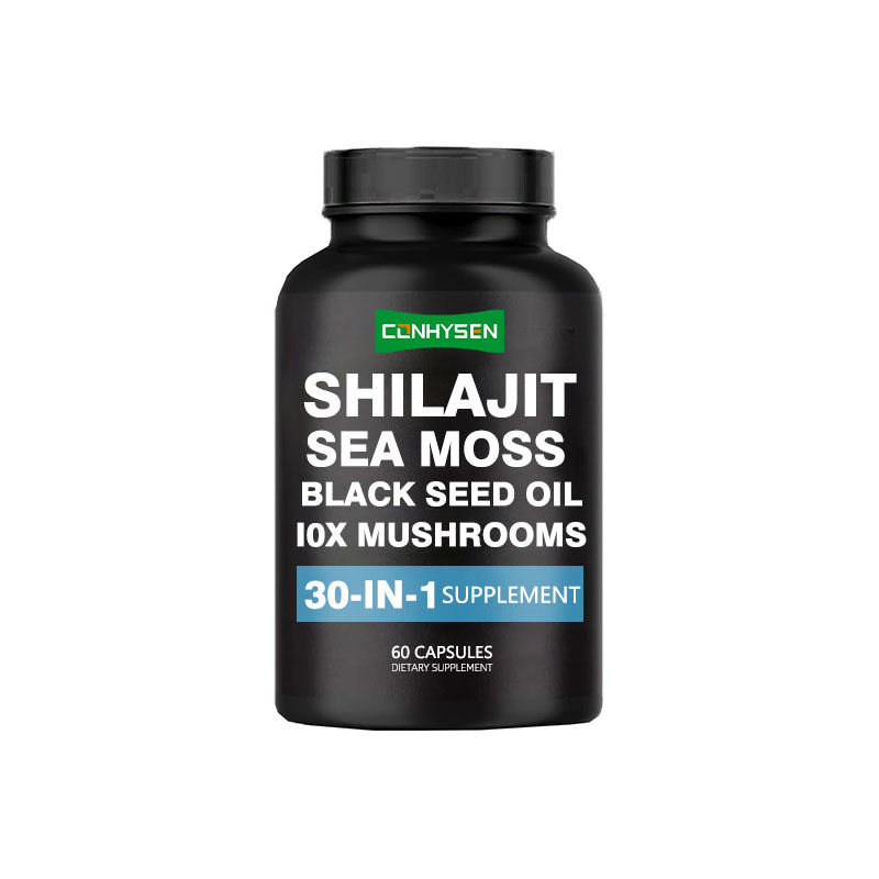 Gélules de Shilajit avec Huile de Graines Noires et Sea Moss, Complément Alimentaire pour le Soutien Immunitaire