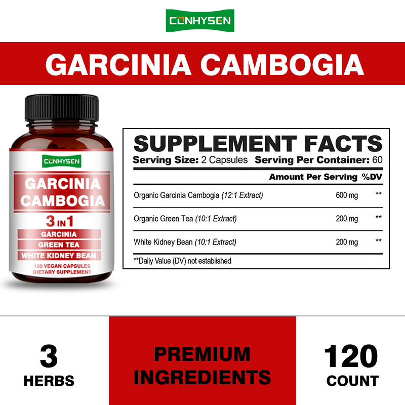 Gélules de Garcinia Cambogia de Haute Qualité - Complément Minceur 3-en-1 pour l'Équilibre Corporel