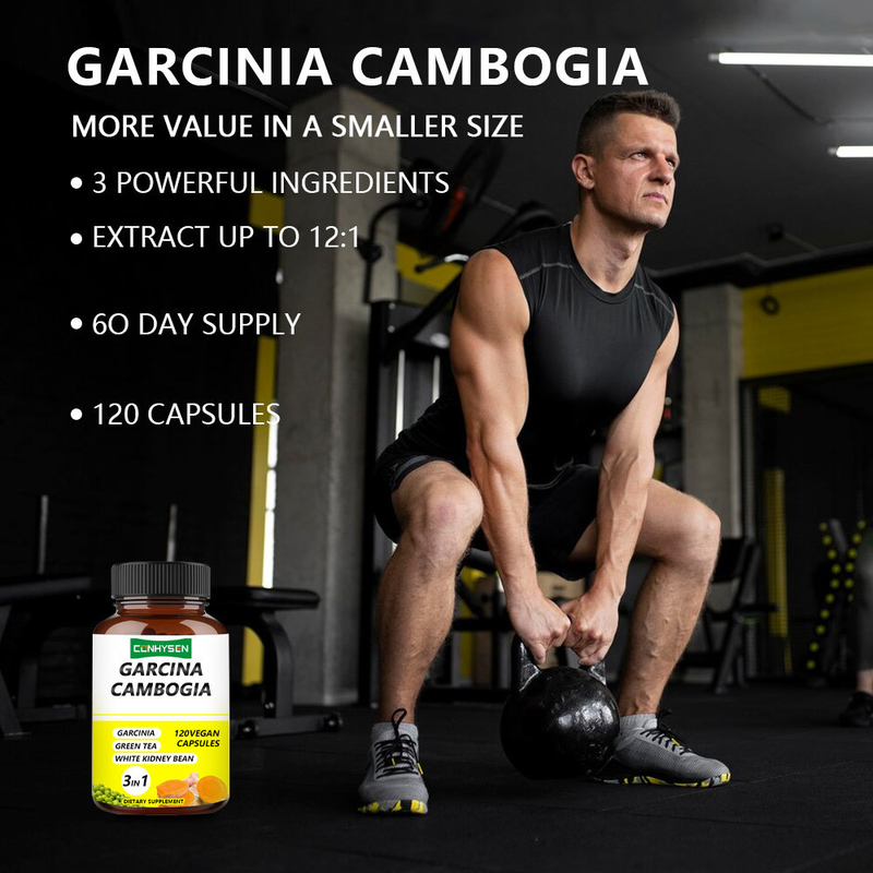 Garcinia Cambogia Capsules 3 en 1 Ingrédients haut de gamme Augmenter la production d'énergie