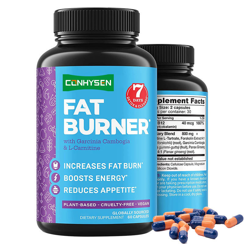 Brûleurs de graisses en marque blanche avec Garcinia Cambogia et gélules de L-Carnitine pour soutenir le métabolisme et booster l'énergie
