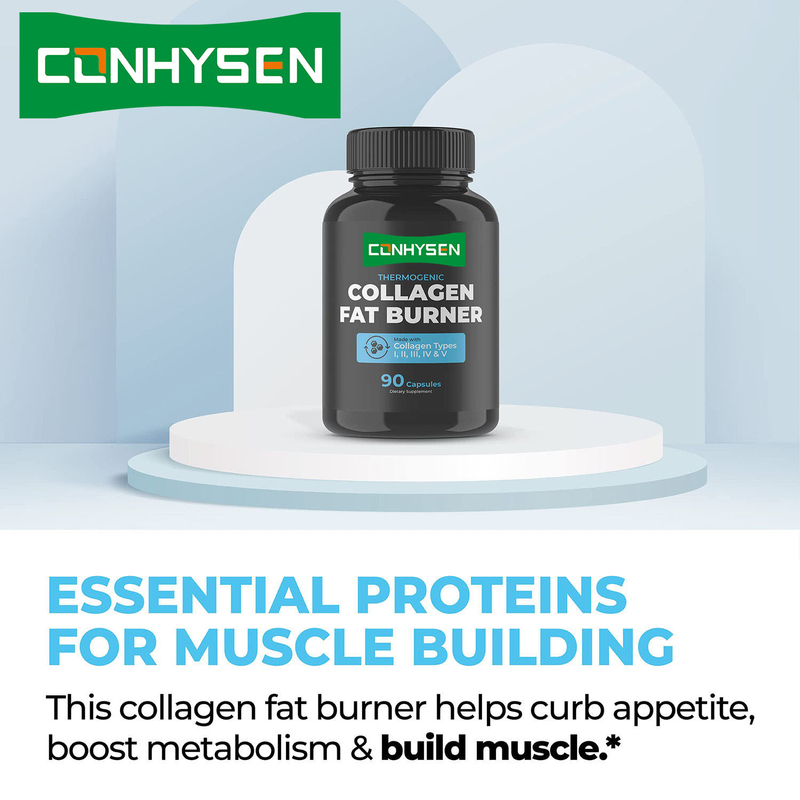Gélules de peptides de collagène multi-collagène personnalisées, brûleur de graisse, compléments alimentaires, pilule coupe-faim pour adultes, pilules de collagène anti-âge