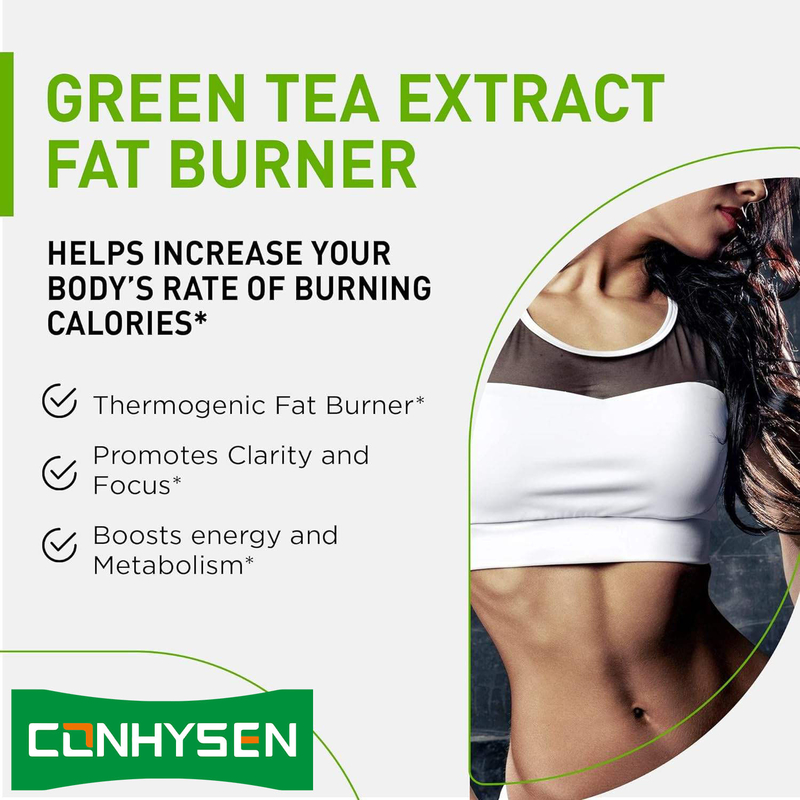 Complément alimentaire brûleur de graisse à l'extrait de thé vert premium en marque privée avec EGCG - Capsules naturelles pour un régime de perte de poids sain