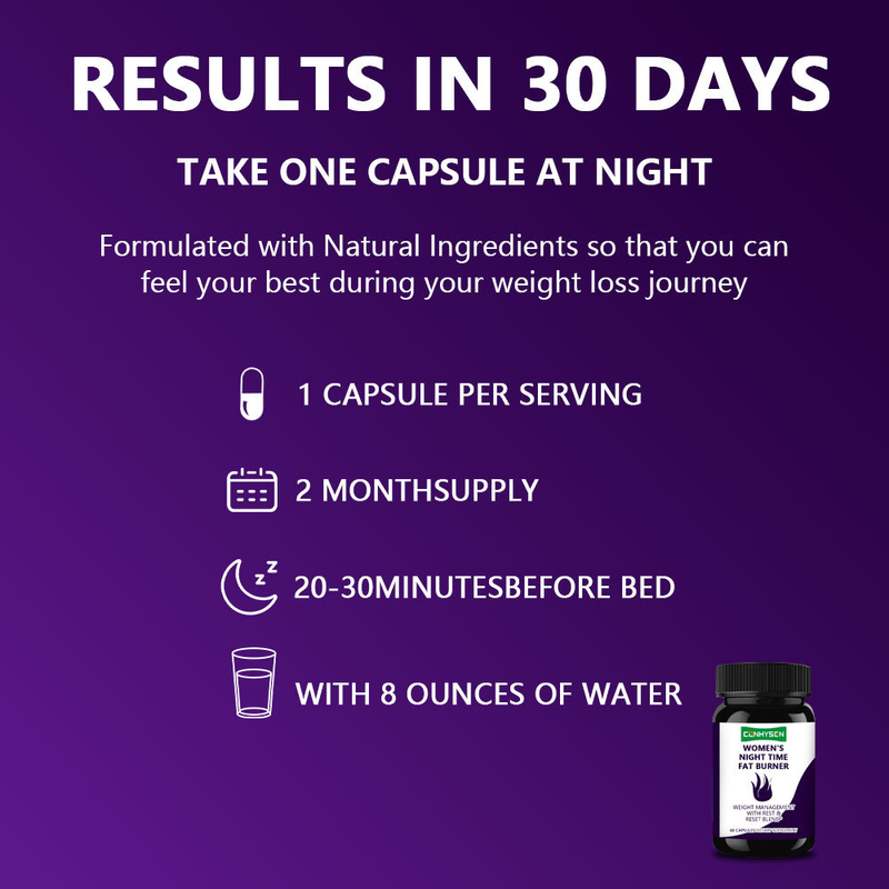 Capsules brûle-graisses nocturnes pour femmes en promotion, favorisent une pression artérielle saine et une humeur calme, capsules amincissantes