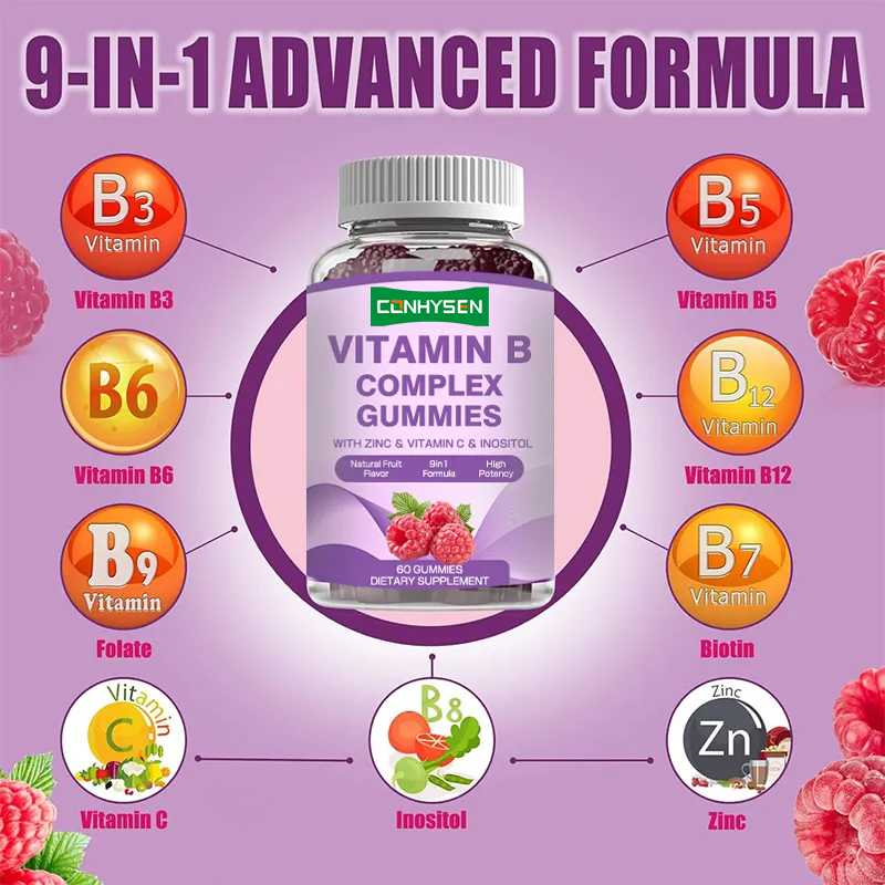 Vitamine B complexe gomme pour renforcer l' immunité Vitamine C Folat complément alimentaire Vitamine B