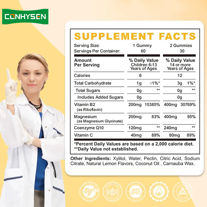 Vitamine B2 Les gommes stimulent le métabolisme énergétique, soutiennent la peau, protègent les yeux, protègent les cellules, sont végétaliennes, riboflavine