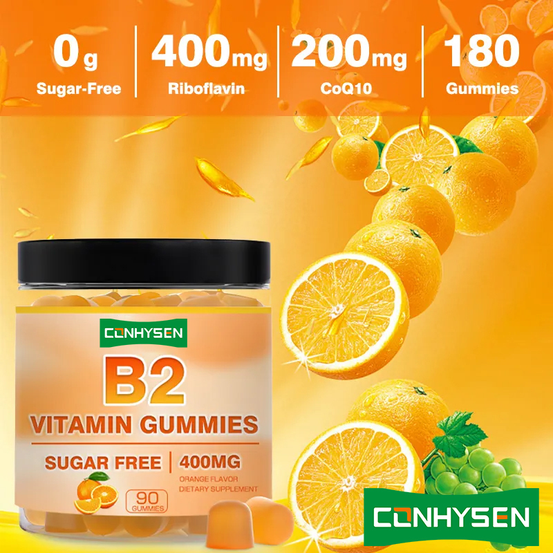 Les gommes de vitamine B2 de qualité supérieure avec CoQ10 stimulent le métabolisme, soutiennent la santé du système nerveux