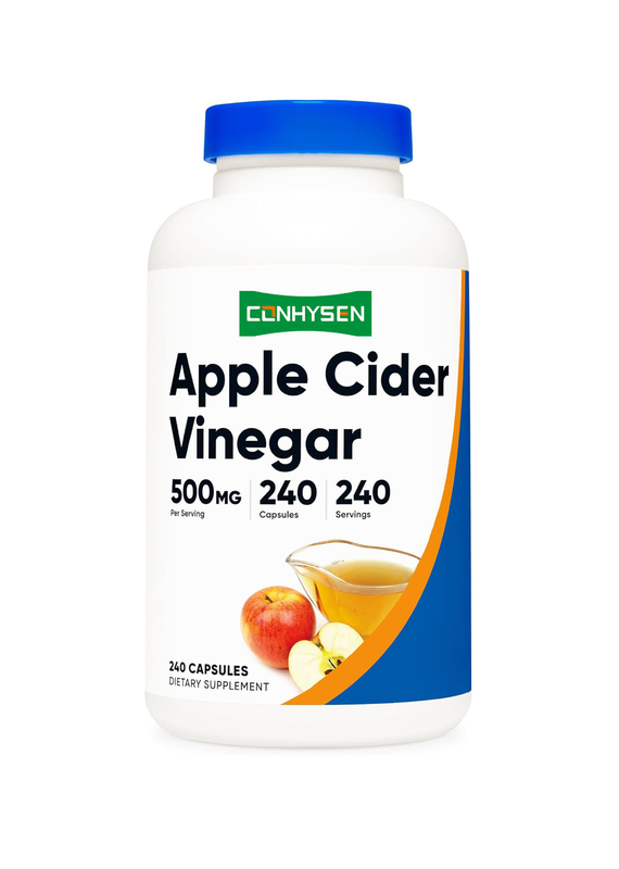 Complément alimentaire OEM Vinaigre de cidre de pomme en gélules 500mg 240 gélules végétariennes Végétarien naturel BPF Sans OGM Sans gluten