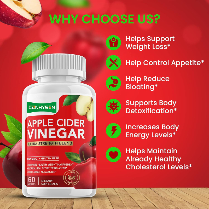 Biochealth OEM Marque privée Capsules de vinaigre de cidre de pomme avec mère