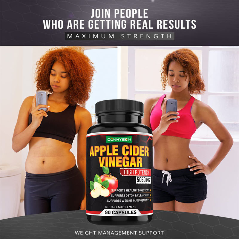 Capsules minces sur mesure Pilules minceur Super vinaigre de cidre de pomme Capsules pour la combustion des graisses