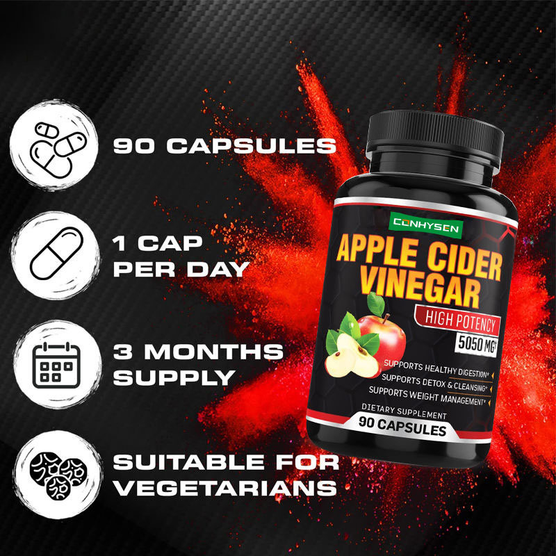 Capsules minces sur mesure Pilules minceur Super vinaigre de cidre de pomme Capsules pour la combustion des graisses