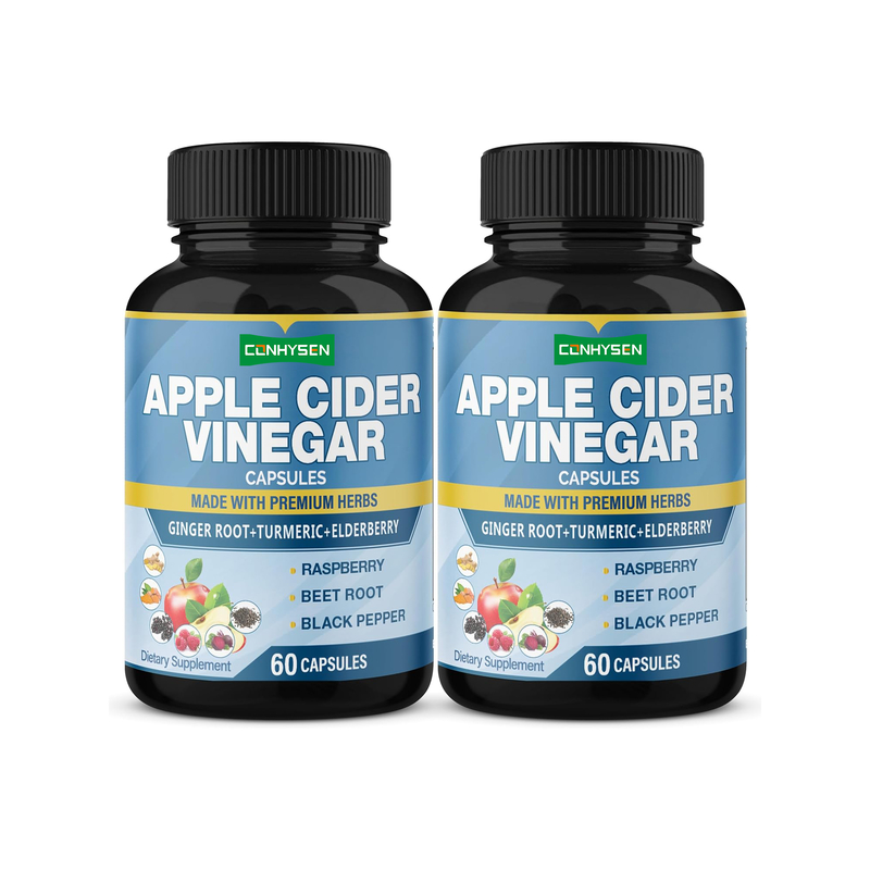OEM ODM Capsules de vinaigre de cidre de pomme fabriquées à partir d'herbes haut de gamme Racine de gingembre Curcuma Betterave soutient la santé cardiaque et digestive