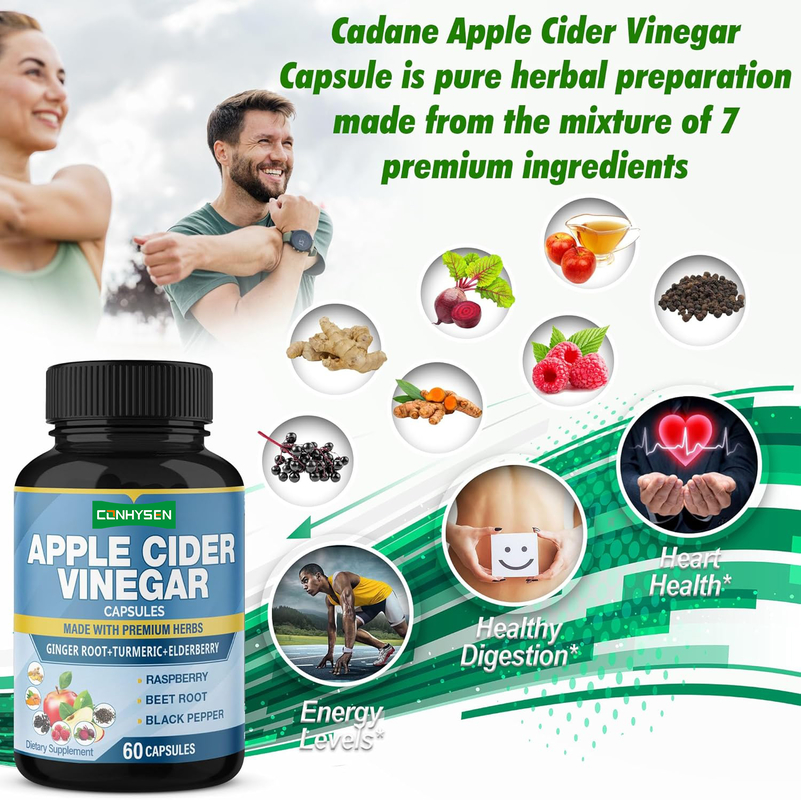 OEM ODM Capsules de vinaigre de cidre de pomme fabriquées à partir d'herbes haut de gamme Racine de gingembre Curcuma Betterave soutient la santé cardiaque et digestive
