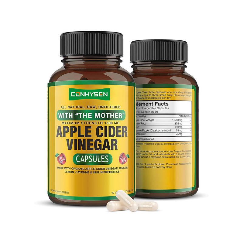 Capsules de Vinaigre de Cidre de Pomme pour la Promotion de la Santé Intestinale et Digestive, Favorisant le Métabolisme et Renforçant l'Immunité (Marque Privée)