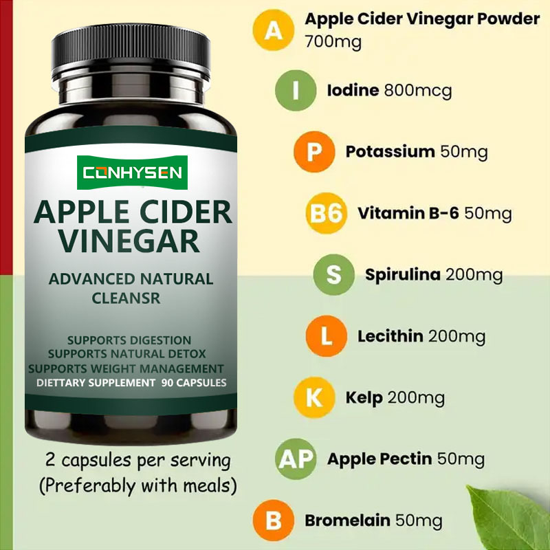 2025 OEM brûleur de graisse personnalisé ventre plat mince Capsules de vinaigre de cidre de pomme avec ACV soutient la perte de poids pour les femmes