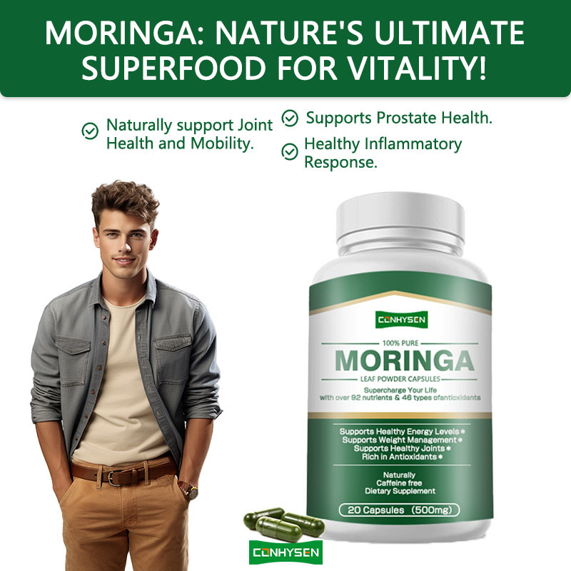 Des capsules de Moringa sur mesure soutiennent la prostate en bonne santé avec plus de 92 nutriments