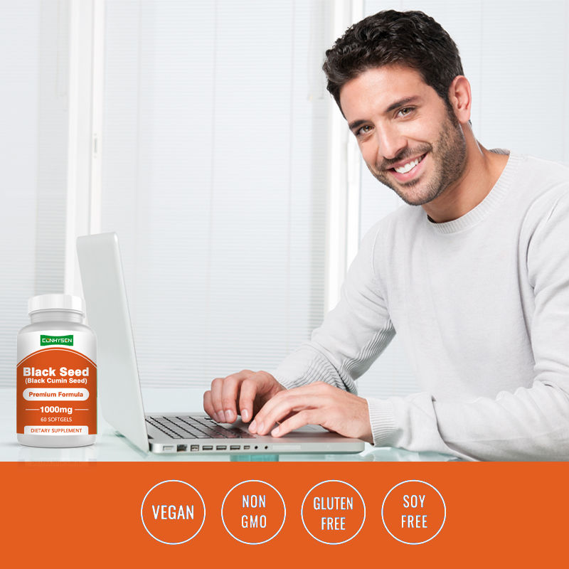 Gélules d'huile de nigelle 1000mg avec Oméga-3 6 9 pour le soutien antioxydant