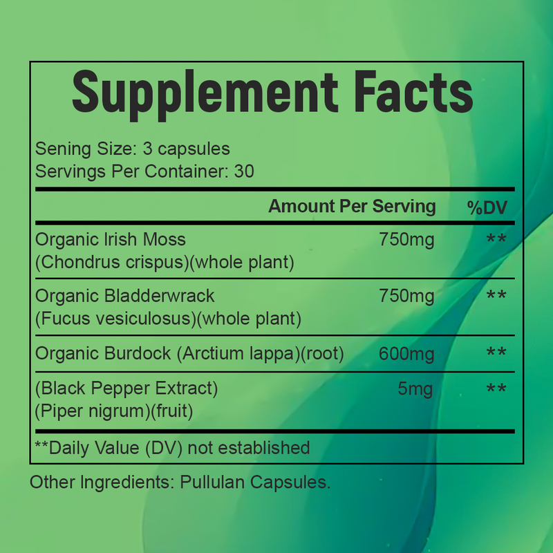 Capsules de mousse de mer naturelle à la marque personnalisée pour stimuler la production d'énergie