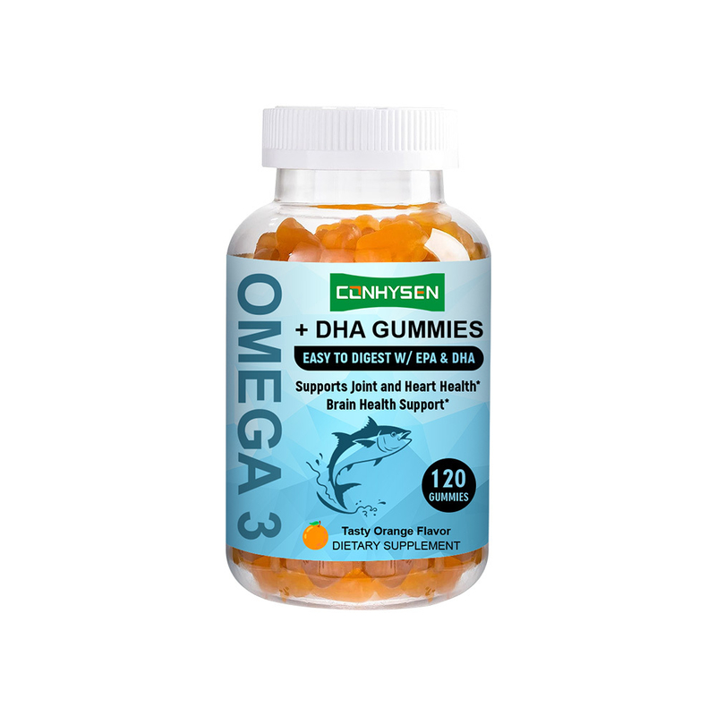 La saveur d'orange Oméga 3 Les gommes d'usine favorisent la santé du cerveau et des yeux