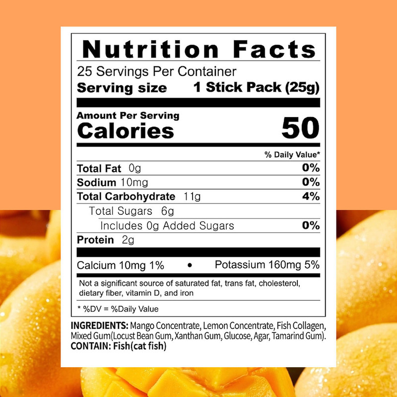 Gelée de collagène à la mangue pour la santé des articulations et des os - Marque personnalisée