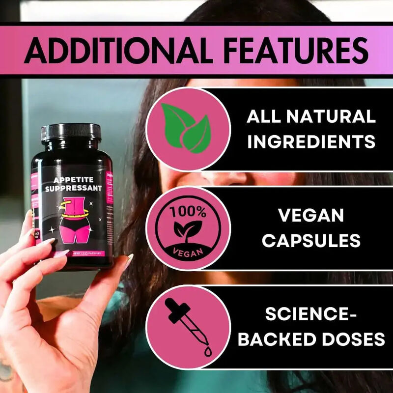 Capsule naturelle brûle-graisse pour adultes, coupe-faim et complément alimentaire de fibres pour la perte de poids