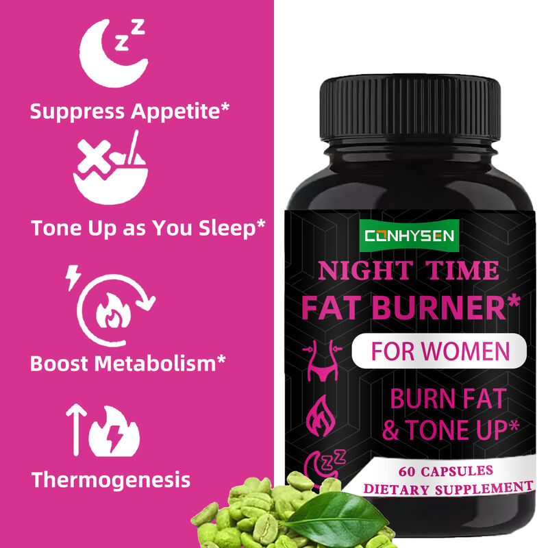 OEM brûleur de graisse de nuit Capsules de perte de poids Capsules de désintoxication santé Nettoyer la perte de poids Supprimer l'appétit Augmenter le métabolisme