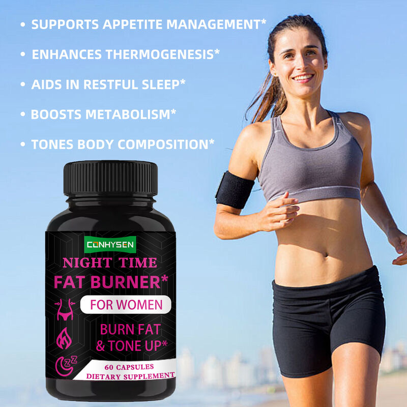 OEM brûleur de graisse de nuit Capsules de perte de poids Capsules de désintoxication santé Nettoyer la perte de poids Supprimer l'appétit Augmenter le métabolisme