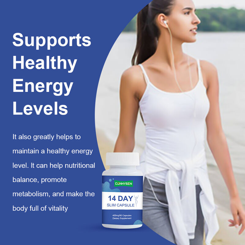 Complément alimentaire détoxifiant en capsules pour la perte de poids et le soutien de la santé digestive, marque privée, 14 jours