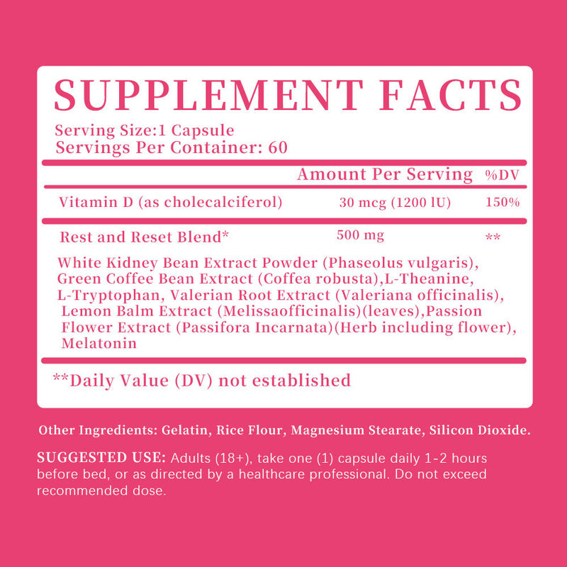 Capsule de détox pour réduire la graisse du ventre et suppresseur d'appétit pour femmes Supplément de perte d'estomac
