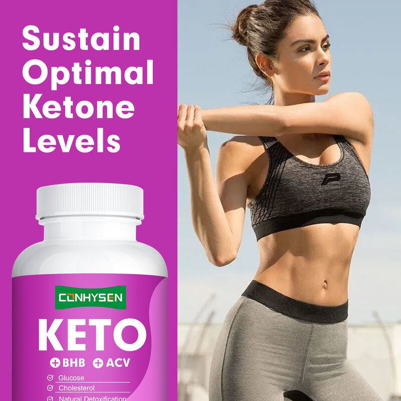 OEM ODM Keto Capsules riches en BHB ACV Vitamines Zinc Chrome soutient une activité métabolique efficace Pilules de perte de poids