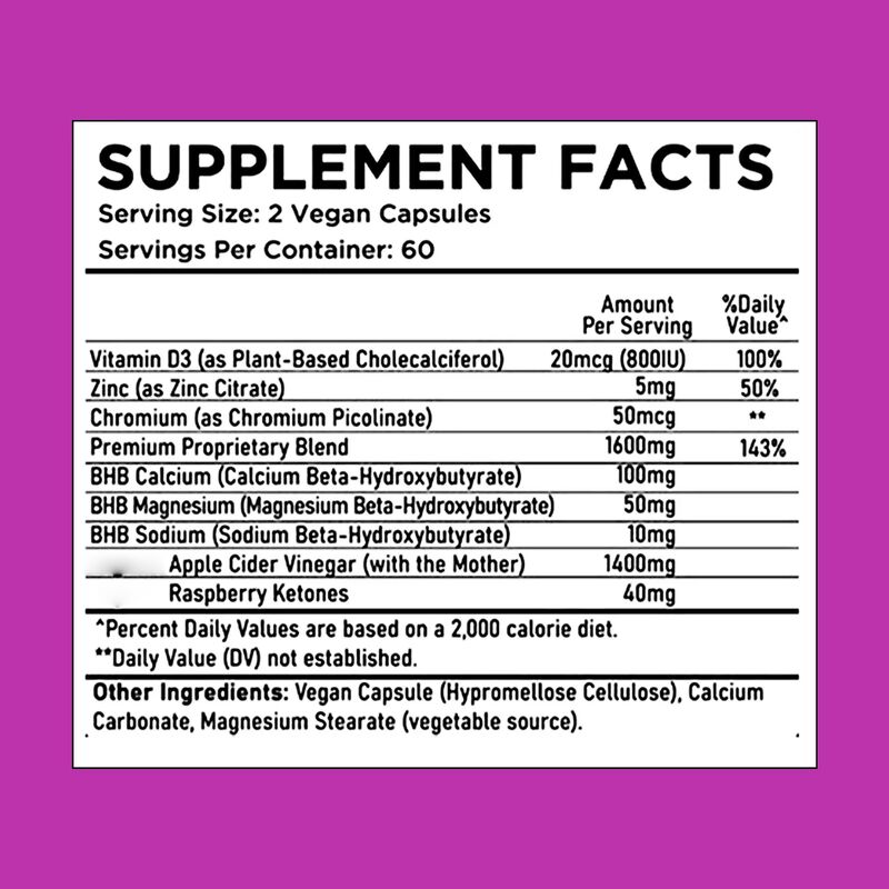 OEM ODM Keto Capsules riches en BHB ACV Vitamines Zinc Chrome soutient une activité métabolique efficace Pilules de perte de poids