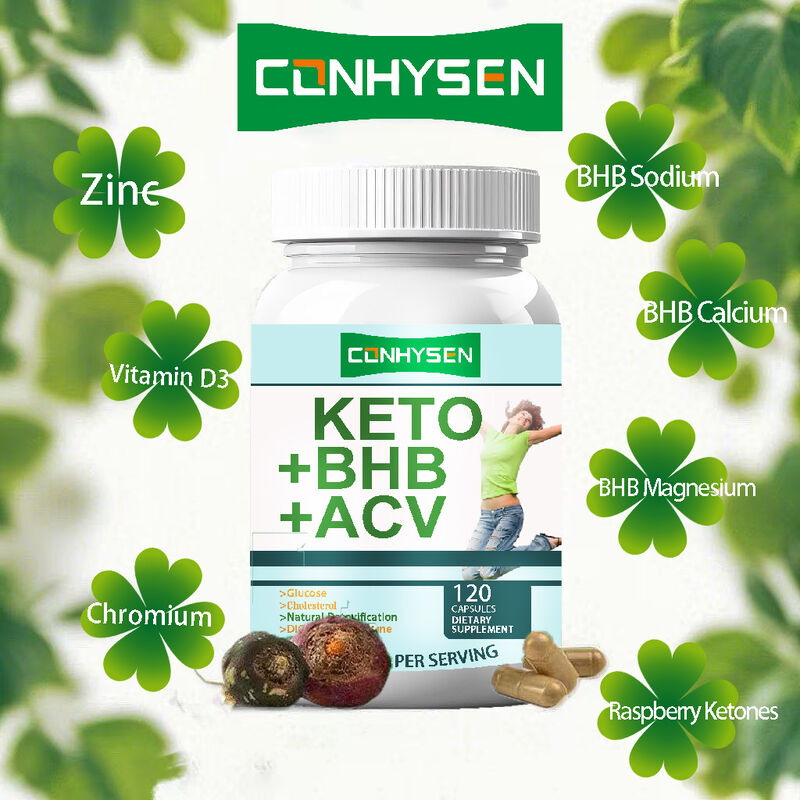Compléments alimentaires de fibres KETO ACV BHB à marque privée, capsules KETO BHB, compléments de perte de poids, capsules diététiques