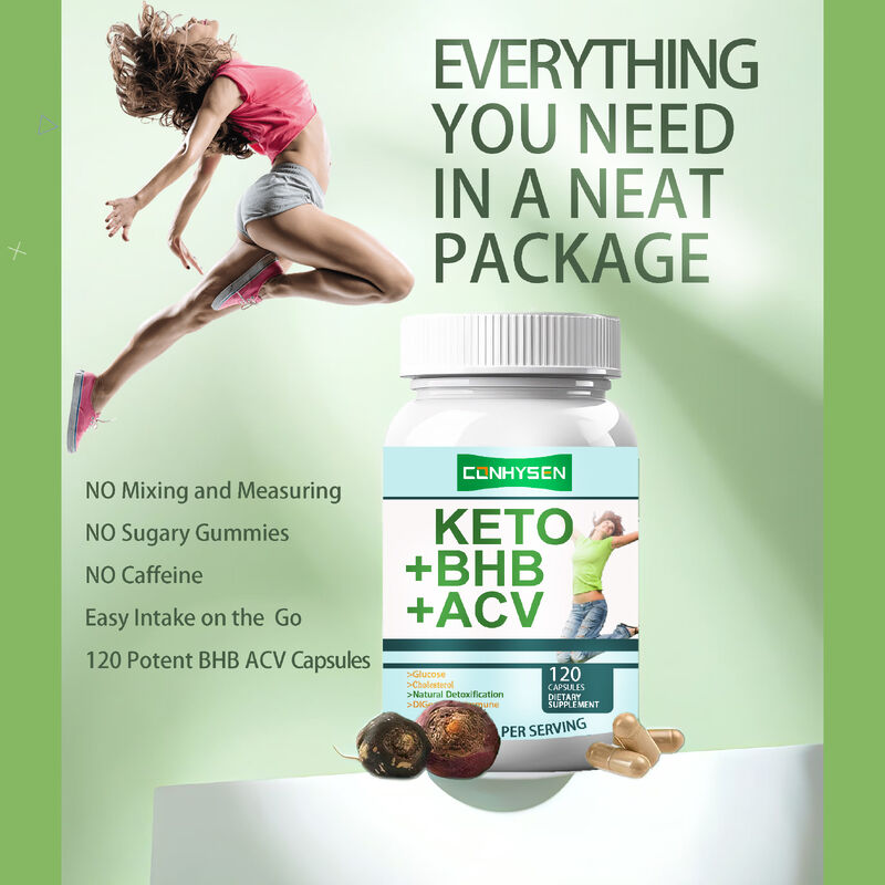 Compléments alimentaires de fibres KETO ACV BHB à marque privée, capsules KETO BHB, compléments de perte de poids, capsules diététiques