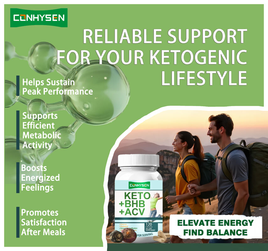 Compléments alimentaires de fibres KETO ACV BHB à marque privée, capsules KETO BHB, compléments de perte de poids, capsules diététiques
