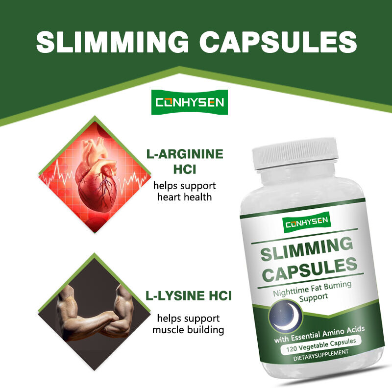 Capsules minceur de marque privée pour aider à nettoyer et désintoxiquer le corps avec L-arginine HCL Capsules minceur à base de plantes Fibre alimentaire