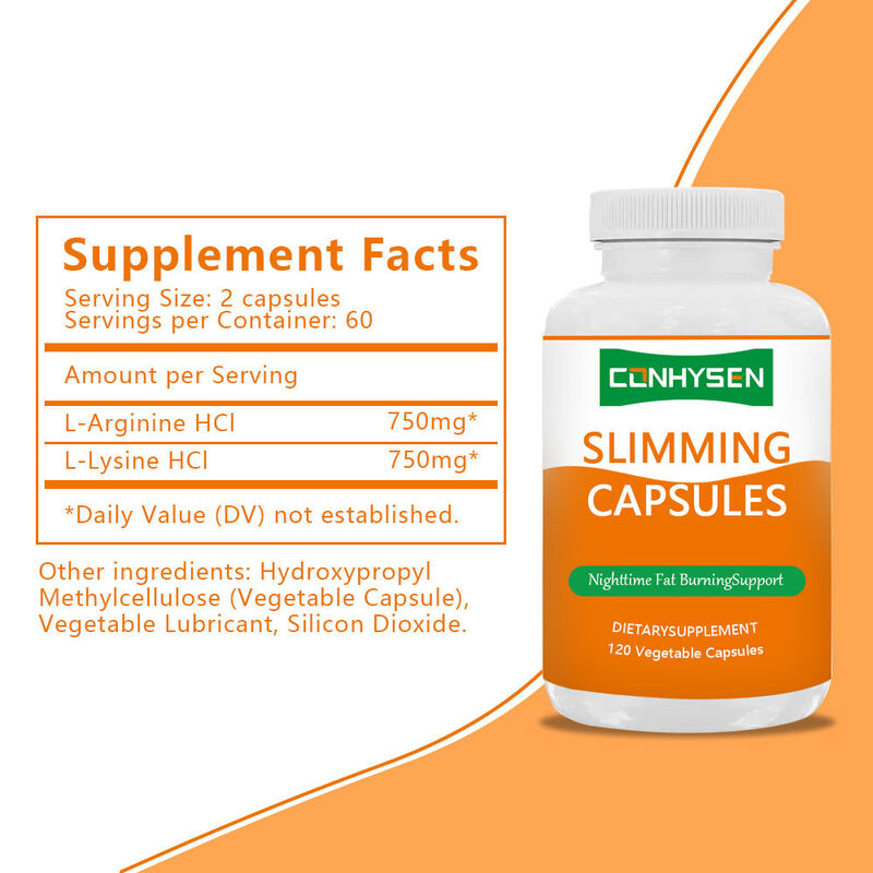 Prix d'usine Gélules Amincissantes à base de plantes pour aider à soutenir les niveaux d'énergie avec L-Lysine HCL Gélules Amincissantes
